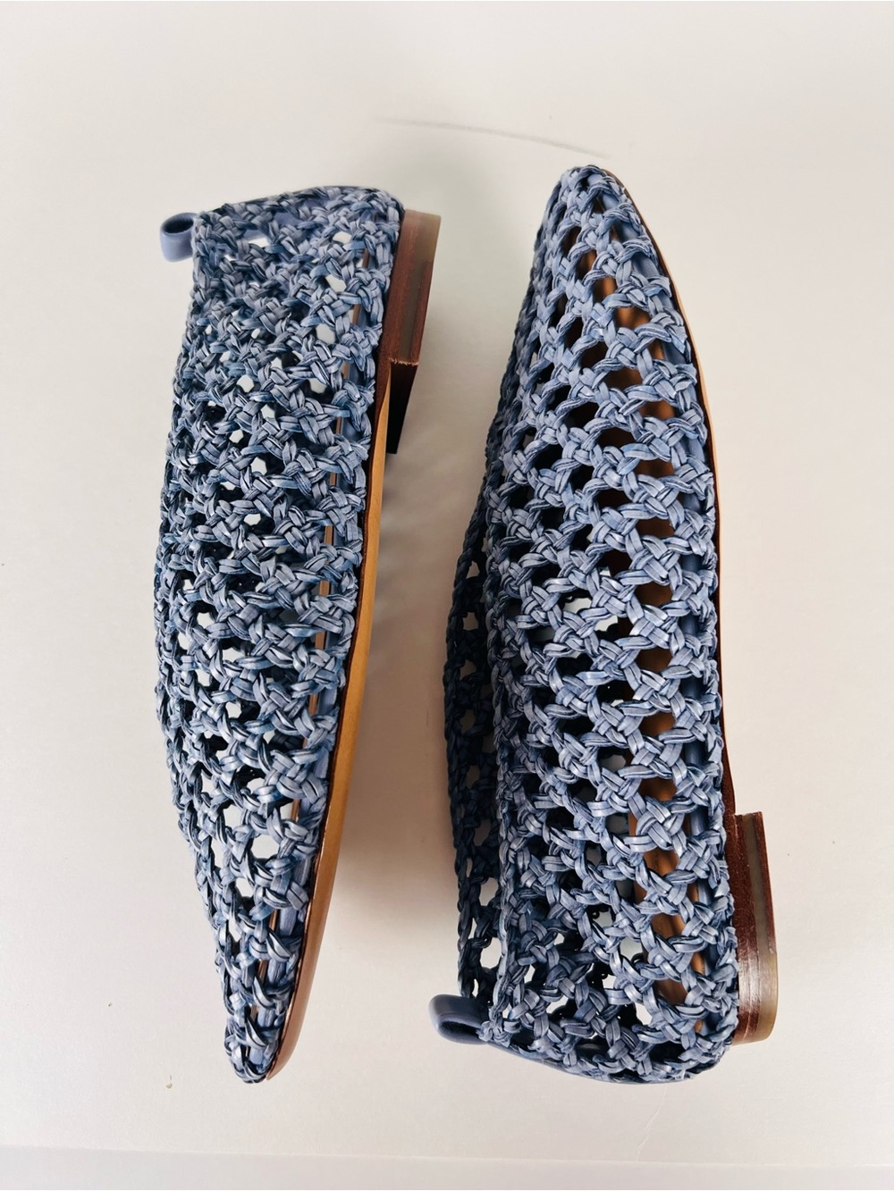 Mansur Gavriel Woven Ballerina Slip-On Ballet Flats in Blue Size 39.5 - Picture 7 of 12